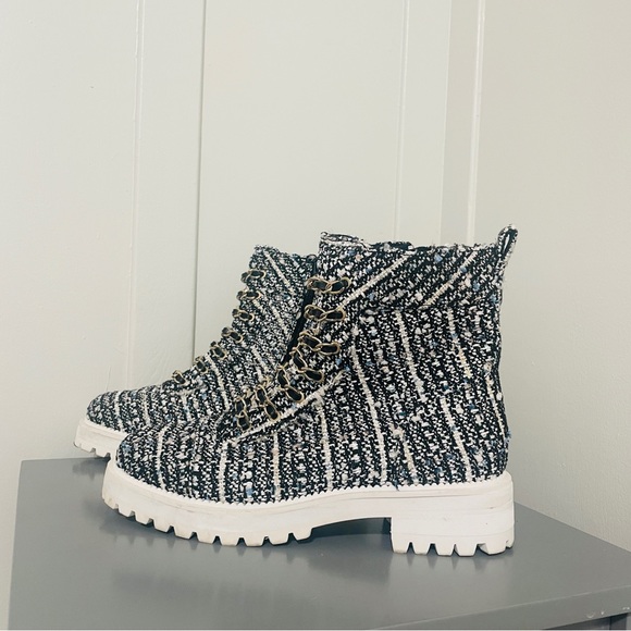 cecelia new york Shoes - Cecelia New York Chance Hiker Boots -Pearl Black Tweed